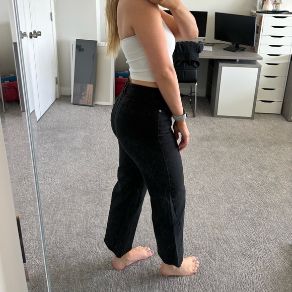 Hudson | North | Black | Wide | Straight Leg Crop | Denim | Jeans | Size 6 - Picture 2 of 16